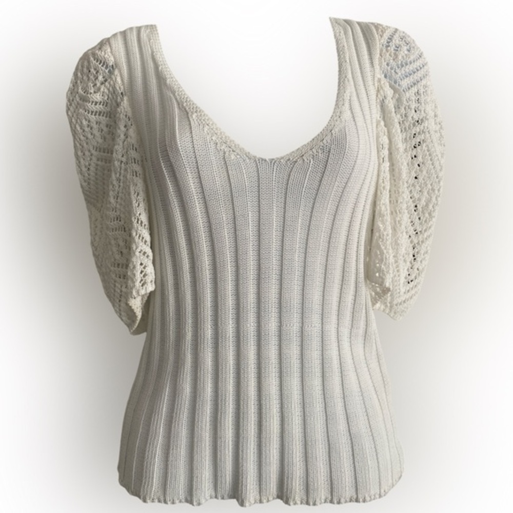 Donna Karen Knit Sweater - S white,cotton nylon , NWOT